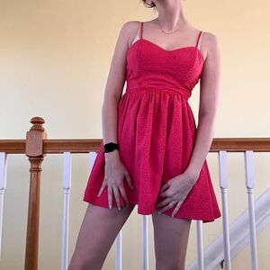 Urban Outfitters Size S Valentine's Hearts Skater Mini Dress